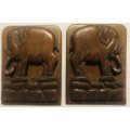 Solid Wood Elephant Bookends Made in India