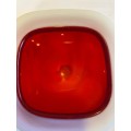 Barbini Murano translucent opaline dish/ bowl, red  and white alabastro