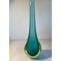 Sommerso Murano teardrop glass vase designed by Flavio Poli