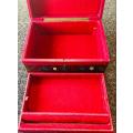 Italian Red Leather Jewellery Box
