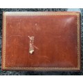 GENUINE LEATHER JEWELLERY BOX WITH WEAR AND TEAR