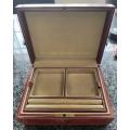 GENUINE LEATHER JEWELLERY BOX WITH WEAR AND TEAR