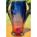 Large Blue-Purple Ombre Murano Vase