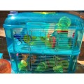 Hamster cage with many accessories - excellent