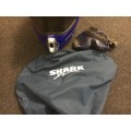 Wow - M2R Helmet with goggles and Shark carry bag - Excellent condition like new