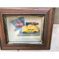 Nice Coca Cola and Beetle boxed frame for the bar or mancave - just needs a good clean