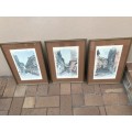 Beautiful set of 3 frames by John Churchill Simpson - for the collector