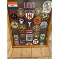 Fantastic USA Badges in Frame - rare and nice