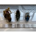 3 x motorbikes with figurines