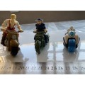 3 x motorbikes with figurines