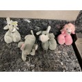 4 x Lovely soft toy teddy animals including elephant