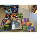 Marvel collection tin with books and game