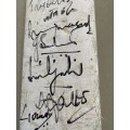 India Cricket bat with original signatures including Tendulkar and 10 signatures