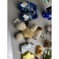 Large lot of toys for pretend playing including snow globe