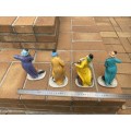 Beautiful and detailed set of 4 large clown music figures - very good condition - about 30 cm tall