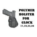 Final Auction..POLYMER PADDLE HOLSTER  OWB FOR GLOCK 17.19.23.26.30 ALSO FITS UNDER STEERING WHEEL
