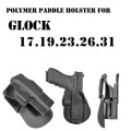 Final Auction..POLYMER PADDLE HOLSTER  OWB FOR GLOCK 17.19.23.26.30 ALSO FITS UNDER STEERING WHEEL