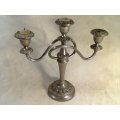 1950's "IANTHE" Silver Plated 3 arm Candlestick English made measuring: 255mm Tall x 265mm Wide.