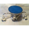 A made in England by "Vikana" EP Zinc 3 Stick.Candlestick with Snuffer.In second/hand condition