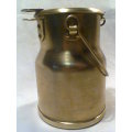 3 x Vintage Heavy solid Brass Milk Can's, from big to small.Ideal for Coffee,Tea & Sugar for two.