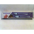 Silver Plated Salad Serving Set, Spoon and Fork in original box is good s/hand not used condition.