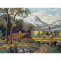 2 Awesome Tapestries framed of Houses/scenery for display in your house both in excellent condition