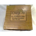 A Almost new/Used complete Enamel "FONDUE set" in Original Box. Ready for U to set out at the party.