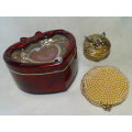 Awesome Jewellery Box spinning "CUPID" when Music is wound-up.Purl bag.Ornate Butterfly Trinket Box.