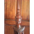 WoW A Old Ornate Statue of "Lord Shiva" on a Table stand Teak wood.Size: 1120mm Tall.Sold as S/Hand.