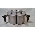 Vintage 3 Hart 1/3 Aluminum Lidded Pots from a Old Swartberg Farm House.All in good used condition.