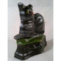 A collectible Vintage "CAT" motif Cast Iron Door stop.Ideal for display. Sold as used second hand.