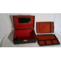 Two old vintage Jewelry Box`s with odd jewelry pieces.In fair to good condition, Sold as used s/hand