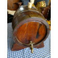 Awesome Oak wine barrel with brass spigot on stand. Ideal to use or display. In good condition.