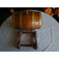 Awesome Oak wine barrel with brass spigot on stand. Ideal to use or display. In good condition.