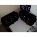 Two Genuine LEATHER Motorcycle side panniers/saddlebags. Still in a good used condition.