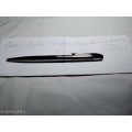 A Vintage " Parker " Twist action reed finish Stainless Steel black ink Ball Point Pen.