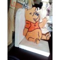 Handmade wooden `Winnie the Pooh` bookends. Ideal for the kiddies room. 18.5cm Tall.