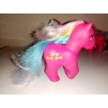 3 x My Little Ponys 2 Dark Pink and a White Butterfly pony`s Stamped `Simba-Toys.