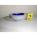 Rare & Scarce. Milk glass and Blue 1950 Murano art glass bowl . In good condition.