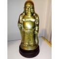 1900`s signed heavy 2.5Kg`s signed brass laughing Buddha. Happy ,Budia, Hotei,Pu-Tia,Buddha China.