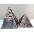 2 beautiful Egyptian Trinket boxes. The Silver color one has a magnetic lid and the other is hinged.