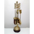 Ideal for that Rustick Fire place. Ornate & Heavy Solid Brass Fire Irons complete on matching stand.