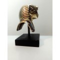 A heavy Brass Bust of an ancient Egyptian Sphinx Soldiers Mummy Lizard Paperweight Statue