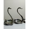 1950`s EPNS Swan Sweets or Jam Holders for the Dinner Table. A must for the grand dinner party