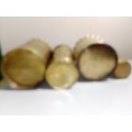 A Lot of 4 x Brass planters of various sizes for plants or desk organizer`s (Pens, Cutlery, Etc.)
