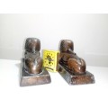 Two heavy Vintage cast Bronze Sphinx figurines Ideal paper weights.