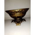 A vintage heavily ornated Bronze Italian Centre piece/fruit bowl on foot with 4 feet.