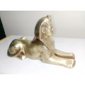 Vintage Egyptian Sphinx heavy brass and well detailed, weight 5.1kg. Size 135mm Tall x 250mm Long