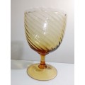 A beautiful vintage Amber venetian twisted vase ` Balboa Italy`. No chips or cracks