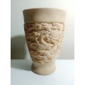 Vintage 1950`s `Le Ron` vintage heavy cinnabar dragon vase beautiful detail. This is an amazing vase